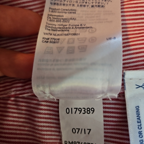 Tommy Hilfiger Women's Heritage Red Stripe Shirt Women’s Classic Fit Medium. - Picture 8 of 9